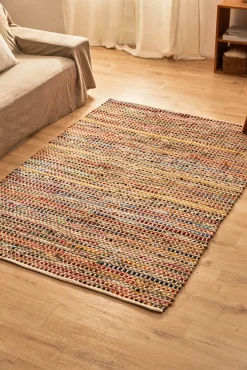 Calma House Alfombra de yute y tela multicolor Cando