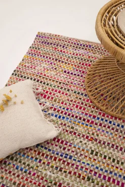 Calma House Alfombra de yute y tela multicolor Cando