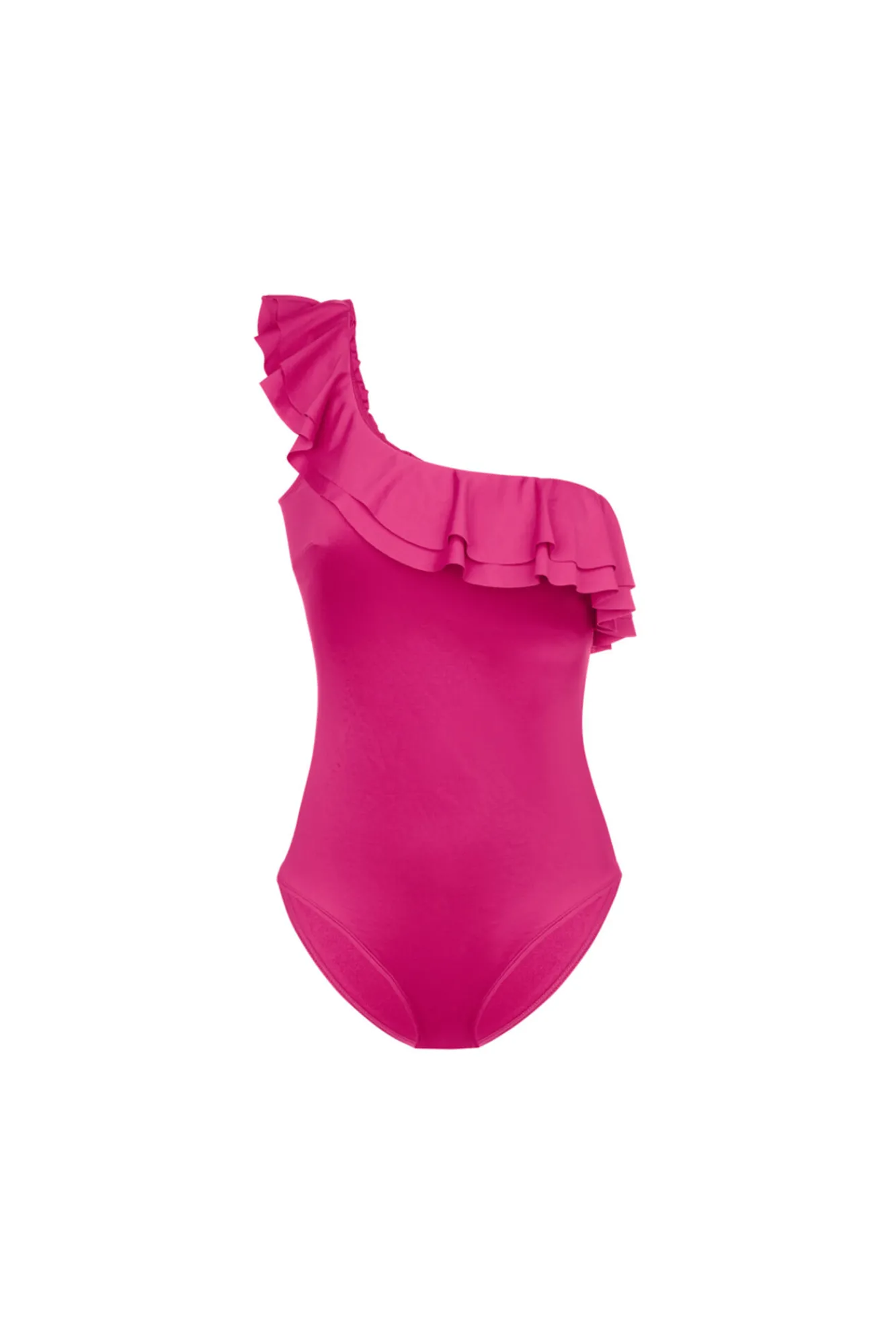 Dorina Bañador asimétrico volante rosa