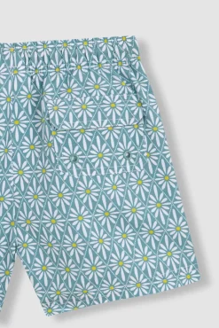 Crianças Gocco Bañador estampado de flor geométrica azul claro