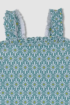 Crianças Gocco Bañador estampado flor geométrica azul claro