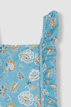 Crianças Gocco Bañador estampado flores azul claro