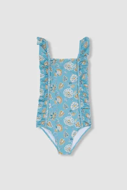 Crianças Gocco Bañador estampado flores azul claro