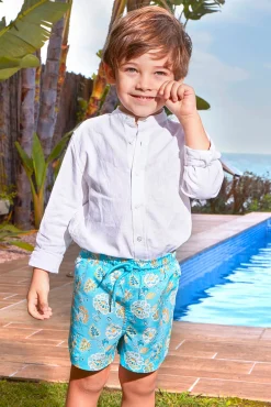 Crianças Gocco Bañador estampado flores azul claro