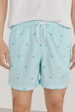 Pedro del Hierro Bañador estampado rayas logos
