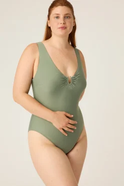 Modibodi Bañador menstrual escote verde