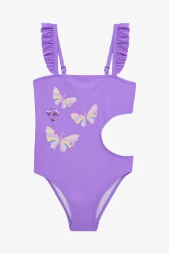 Crianças Penti Bañador morado mariposas