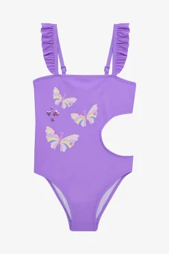 Crianças Penti Bañador morado mariposas