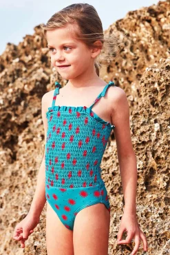 Crianças Gocco Bañador smock de soles azul claro