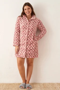 Promise Bata abotonada tejido peludo estampado flores