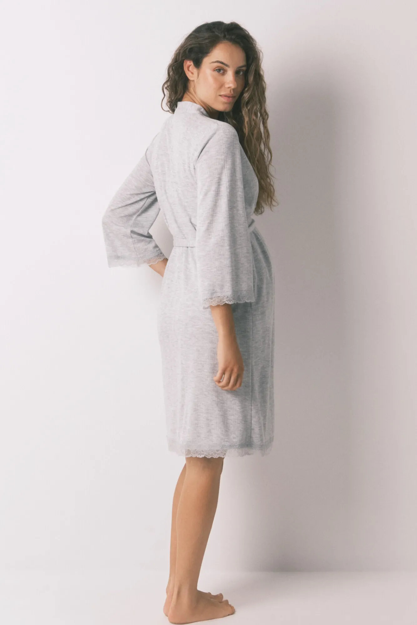 Women'secret Bata larga "maternity" pointelle oscuro