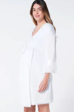 Ohma! Bata premamá con encaje en el bajo