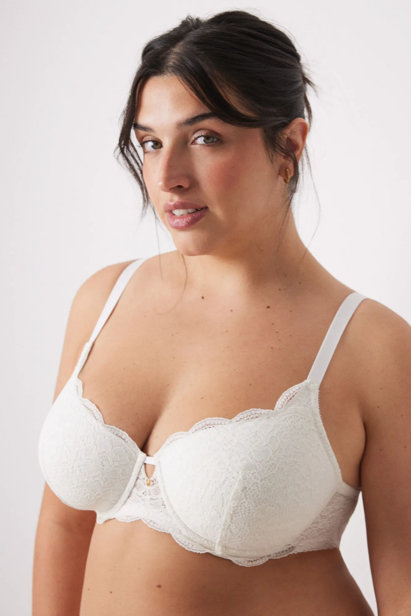 Women'secret BEAUTIFUL Sujetador clásico relleno encaje blanco