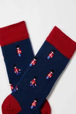 Besocks Cats Knee High Socks in organic cotton in Navy Blue