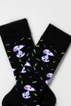 Besocks Snoopy organic cotton Knee High Socks Black