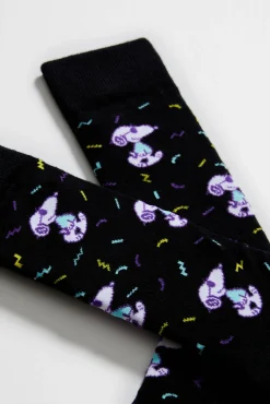 Besocks Snoopy organic cotton Knee High Socks Black