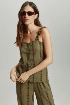 Only Blusa loose fit tirantes