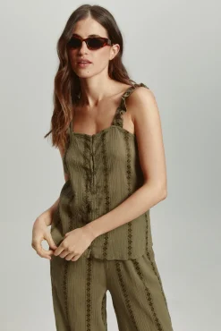 Only Blusa loose fit tirantes