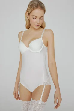 Ivette Bridal Body sin espalda con copa push up en blanco
