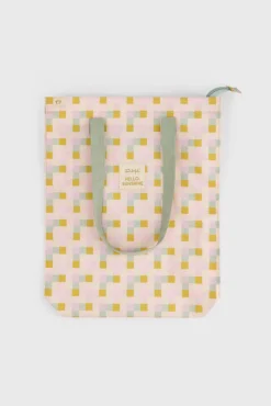 Mr. Wonderful Bolsa de tela tote bag cuadrados multicolor Hello, sunshine!