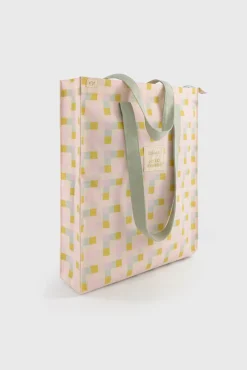 Mr. Wonderful Bolsa de tela tote bag cuadrados multicolor Hello, sunshine!