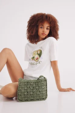 Springfield Bolso hombro rafia