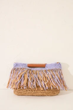 Women'secret Bolso mediano rafia flecos