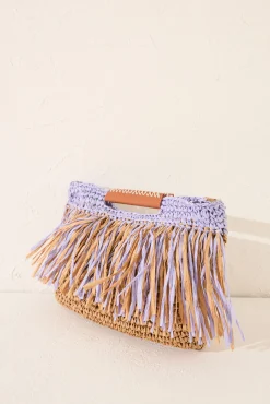 Women'secret Bolso mediano rafia flecos