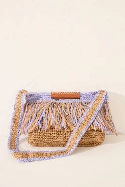 Women'secret Bolso mediano rafia flecos