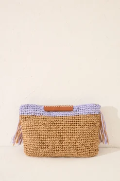 Women'secret Bolso mediano rafia flecos