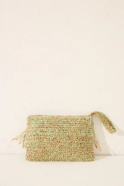 Women'secret Bolso pequeño rafia flecos