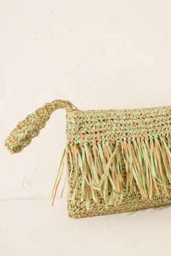 Women'secret Bolso pequeño rafia flecos