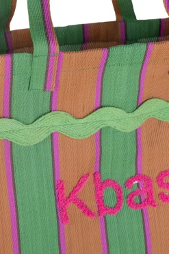 Kbas Bolso plástico reciclado rayas multicolor
