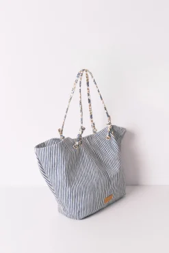 Women'secret Bolso shopper canvas rayas