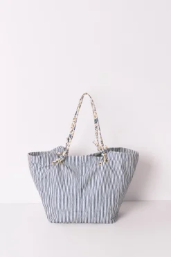 Women'secret Bolso shopper canvas rayas