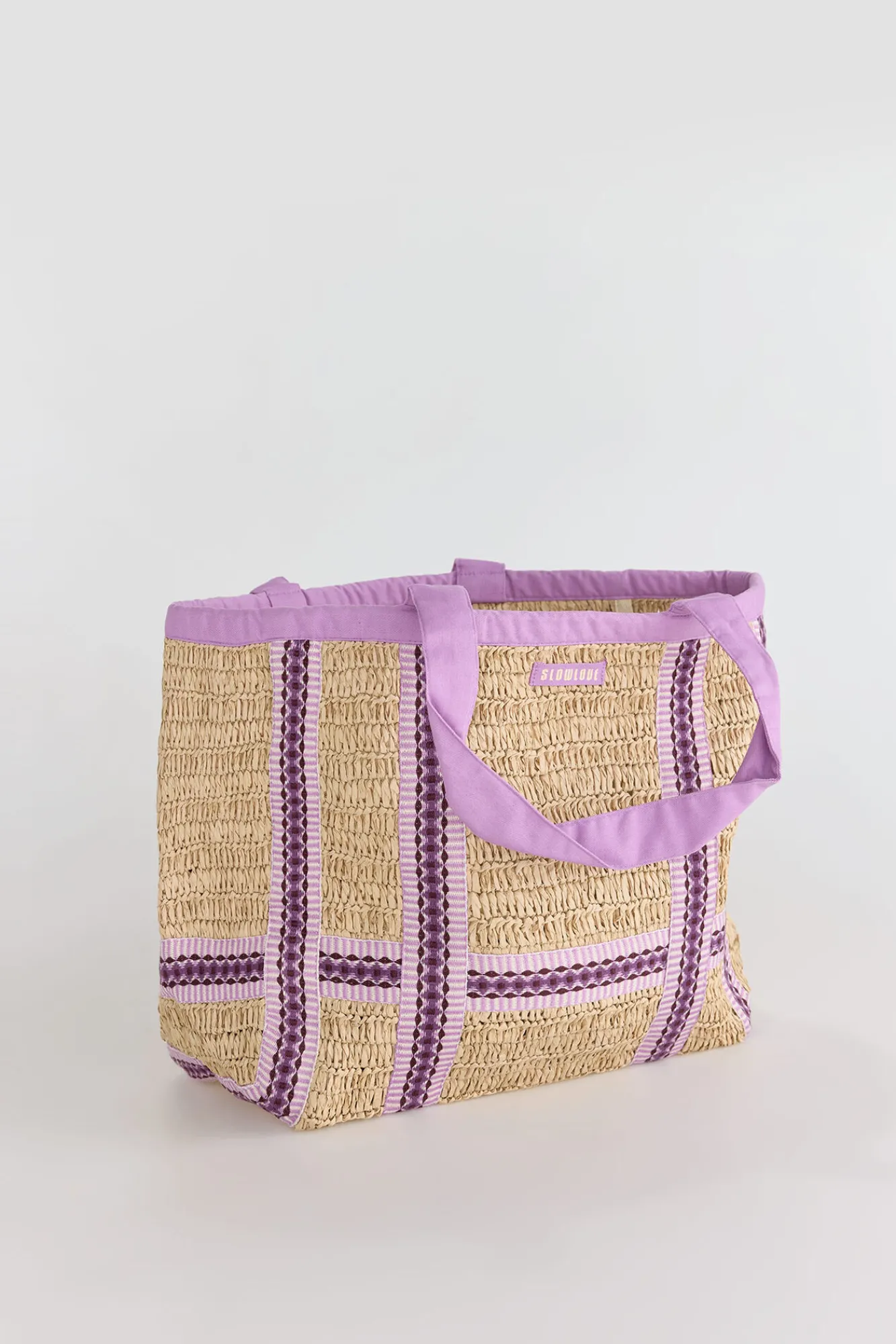 Slowlove Bolso shopper rafia cintas