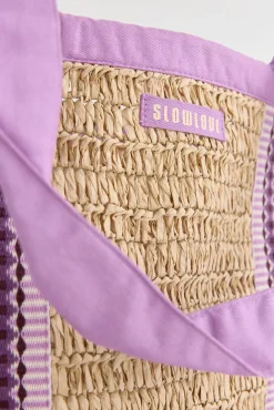 Slowlove Bolso shopper rafia cintas