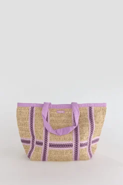 Slowlove Bolso shopper rafia cintas