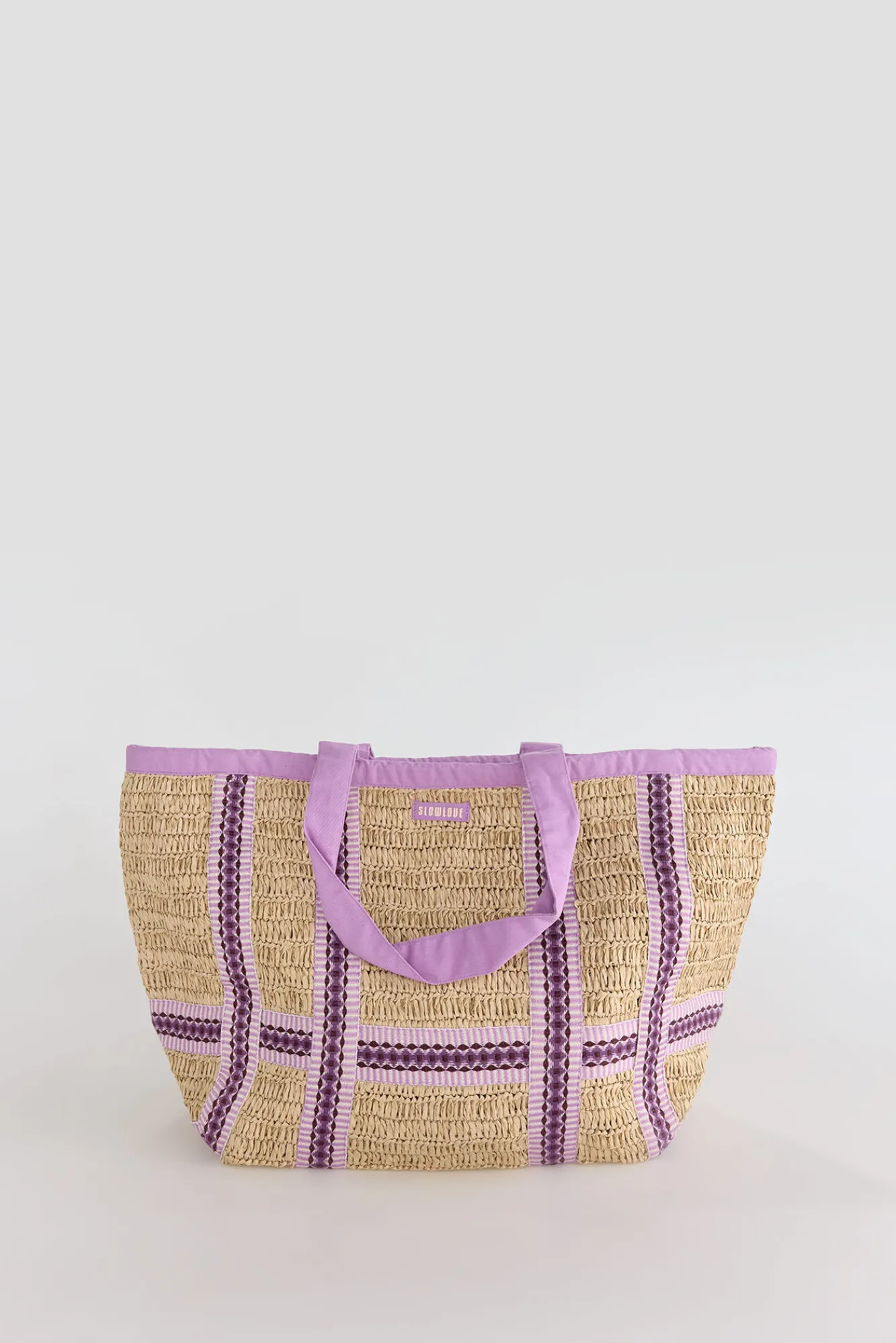 Slowlove Bolso shopper rafia cintas