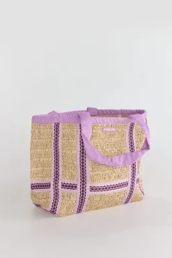 Slowlove Bolso shopper rafia cintas