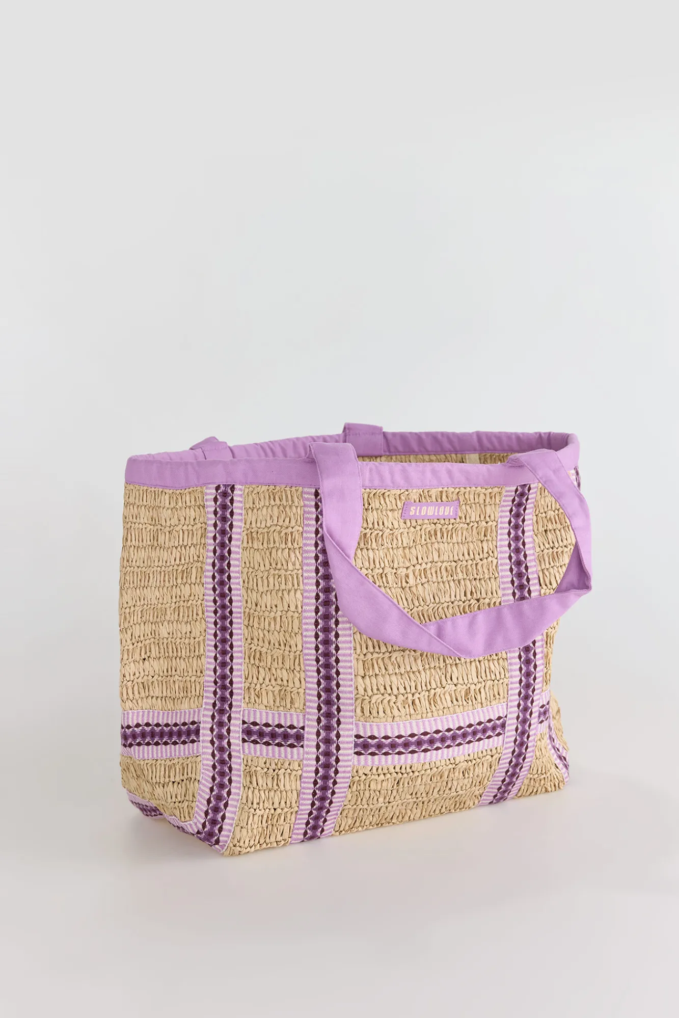 Slowlove Bolso shopper rafia cintas