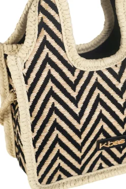 Kbas Bolso tote pequeño estampado rayas