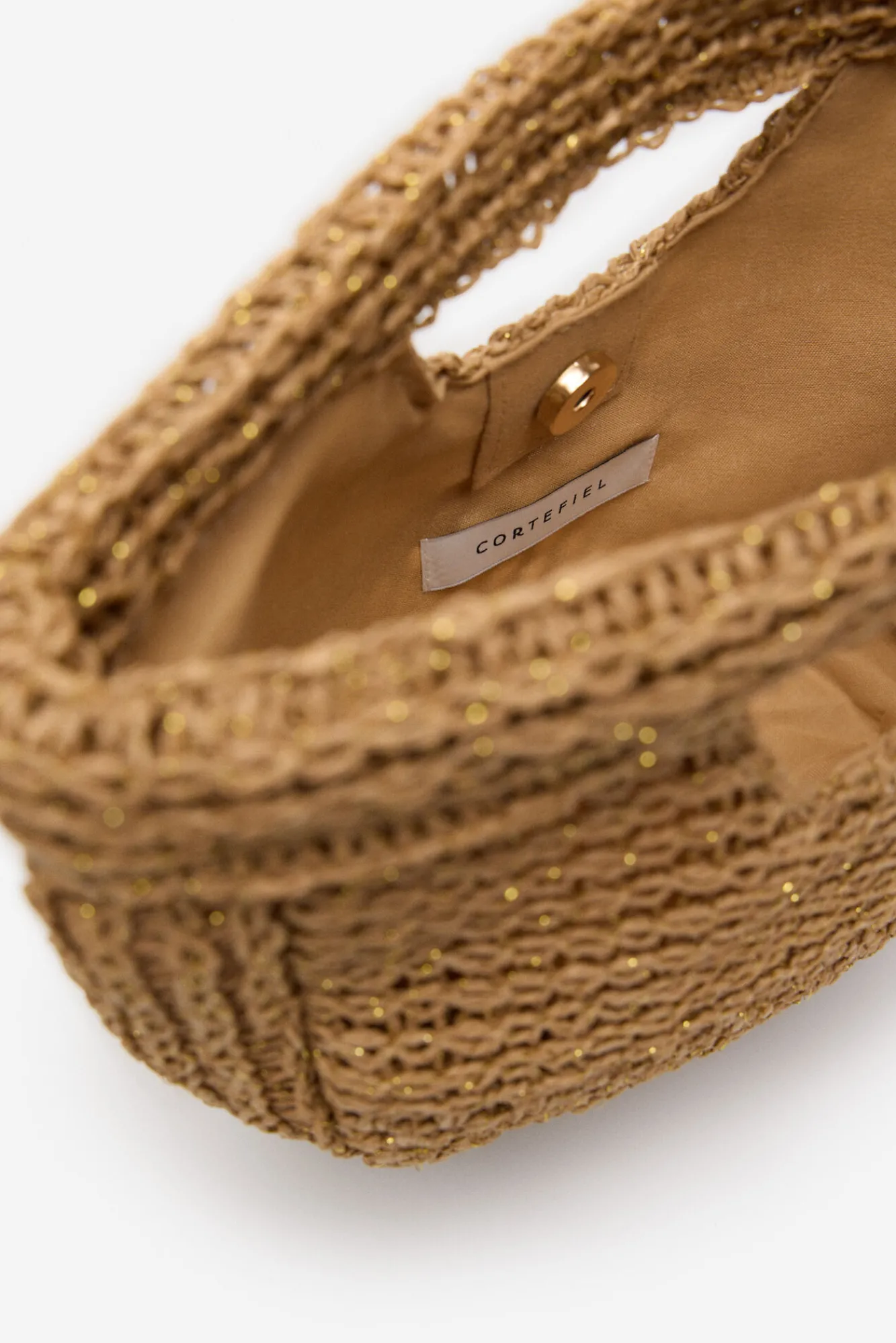 Cortefiel Bolso trenzado rafia