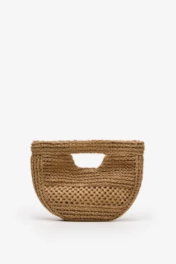 Cortefiel Bolso trenzado rafia
