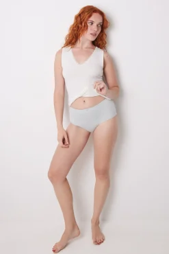 Women'secret Braga alta clásica microfibra gris