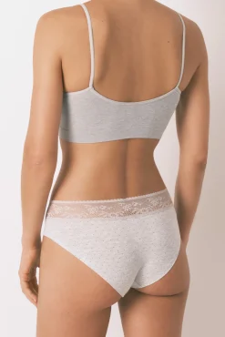 Women'secret Braga ancha algodón estampada encaje medio