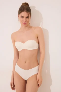 Women'secret Braga ancha brasileña microfibra y encaje crema