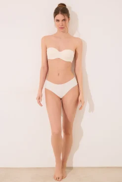 Women'secret Braga ancha brasileña microfibra y encaje crema
