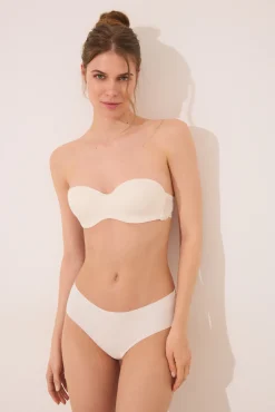Women'secret Braga ancha brasileña microfibra y encaje crema
