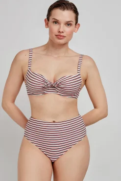 Gisela Braga bikini alta rayas multicolor